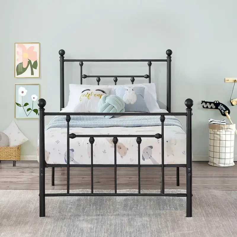 Ensemble de chambre à coucher Javlergo 3 pièces avec cadre de lit plateforme en métal et ensemble de 2 tables de chevet
