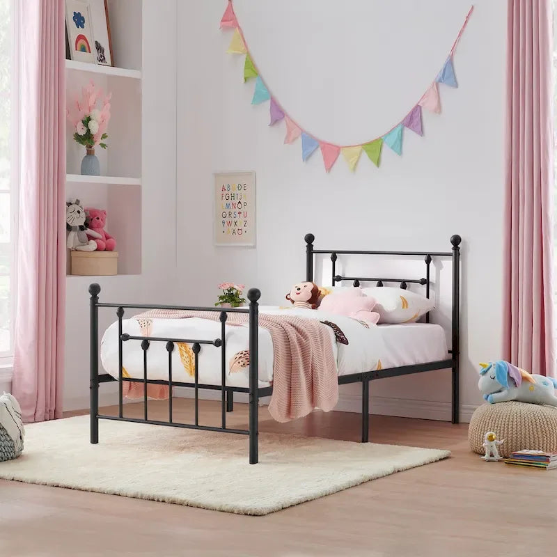 Ensemble de chambre à coucher Javlergo 3 pièces avec cadre de lit plateforme en métal et ensemble de 2 tables de chevet