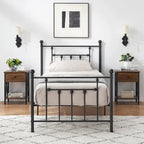 Ensemble de chambre à coucher Javlergo 3 pièces avec cadre de lit plateforme en métal et ensemble de 2 tables de chevet