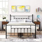 Ensemble de chambre à coucher Javlergo 3 pièces avec cadre de lit plateforme en métal et ensemble de 2 tables de chevet