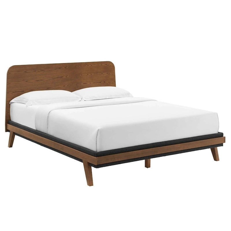 Ensemble de chambre à coucher Dylan 4 pièces comprenant lit, table de chevet, commode et miroir.