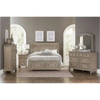 Donald 6 Piece Gray Modern Sleigh Storage Platform Bedroom Set