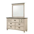 Ensemble de chambre à coucher Roseanne 5 pièces, panneaux crème et marron