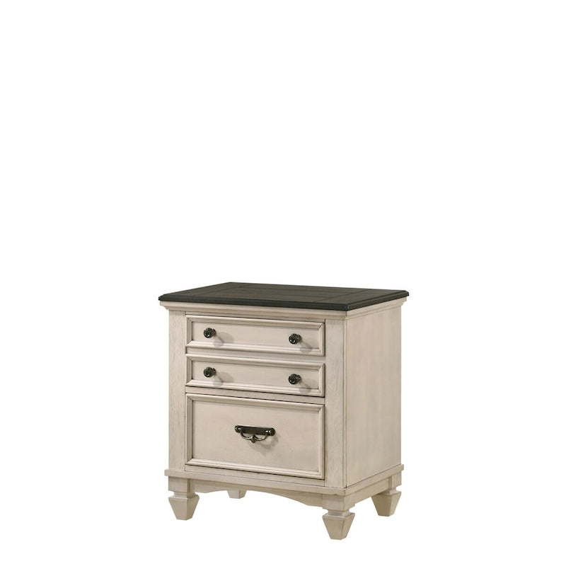 Ensemble de chambre à coucher Roseanne 5 pièces, panneaux crème et marron