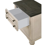 Ensemble de chambre à coucher Roseanne 5 pièces, panneaux crème et marron