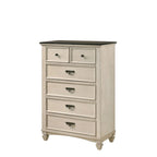 Ensemble de chambre à coucher Roseanne 5 pièces, panneaux crème et marron