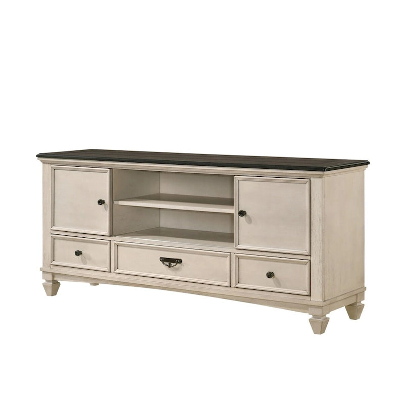 Ensemble de chambre à coucher Roseanne 5 pièces, panneaux crème et marron