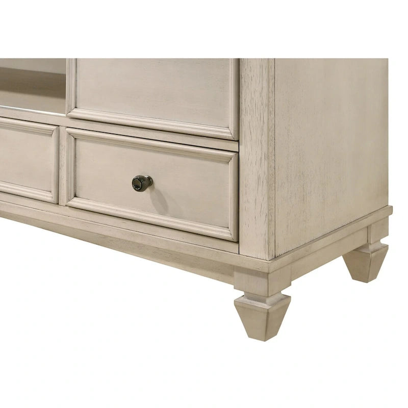 Ensemble de chambre à coucher Roseanne 5 pièces, panneaux crème et marron