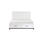 Ensemble de chambre à coucher moderne Saratoga 3 pièces blanc avec plateforme de rangement