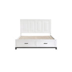 Ensemble de chambre à coucher moderne Saratoga 3 pièces blanc avec plateforme de rangement
