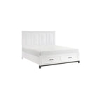 Ensemble de chambre à coucher moderne Saratoga 3 pièces blanc avec plateforme de rangement