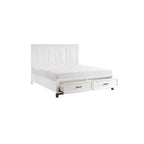 Ensemble de chambre à coucher moderne Saratoga 3 pièces blanc avec plateforme de rangement