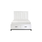 Ensemble de chambre à coucher moderne Saratoga 3 pièces blanc avec plateforme de rangement