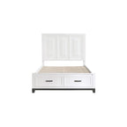 Ensemble de chambre à coucher moderne Saratoga 3 pièces blanc avec plateforme de rangement
