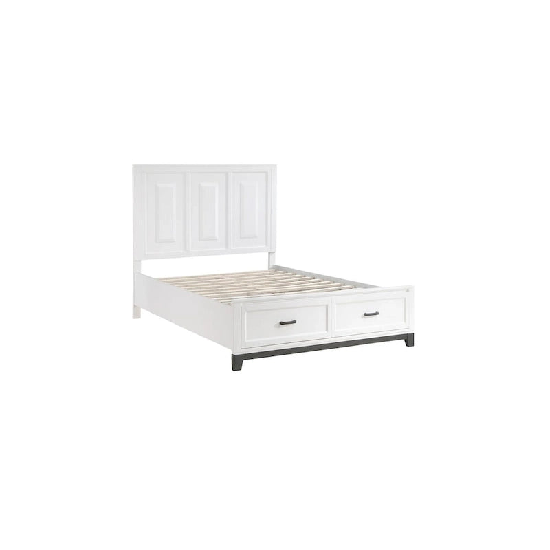 Ensemble de chambre à coucher moderne Saratoga 3 pièces blanc avec plateforme de rangement