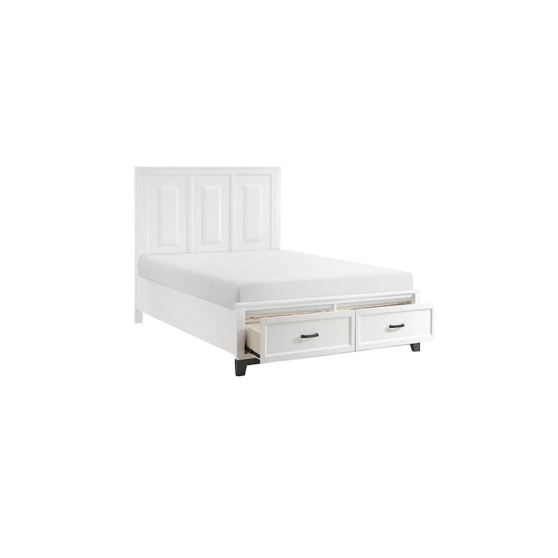 Ensemble de chambre à coucher moderne Saratoga 3 pièces blanc avec plateforme de rangement