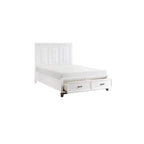 Ensemble de chambre à coucher moderne Saratoga 3 pièces blanc avec plateforme de rangement