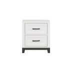 Ensemble de chambre à coucher moderne Saratoga 3 pièces blanc avec plateforme de rangement