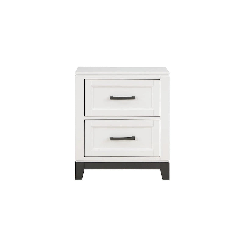 Ensemble de chambre à coucher moderne Saratoga 3 pièces blanc avec plateforme de rangement
