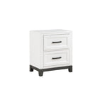 Ensemble de chambre à coucher moderne Saratoga 3 pièces blanc avec plateforme de rangement