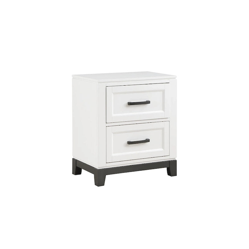 Ensemble de chambre à coucher moderne Saratoga 3 pièces blanc avec plateforme de rangement