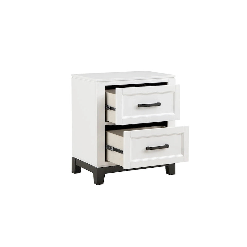 Ensemble de chambre à coucher moderne Saratoga 3 pièces blanc avec plateforme de rangement