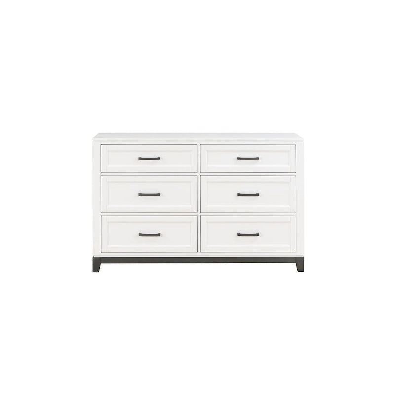 Ensemble de chambre à coucher moderne Saratoga 3 pièces blanc avec plateforme de rangement