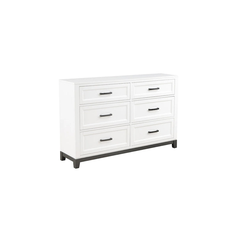 Ensemble de chambre à coucher moderne Saratoga 3 pièces blanc avec plateforme de rangement