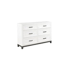 Ensemble de chambre à coucher moderne Saratoga 3 pièces blanc avec plateforme de rangement