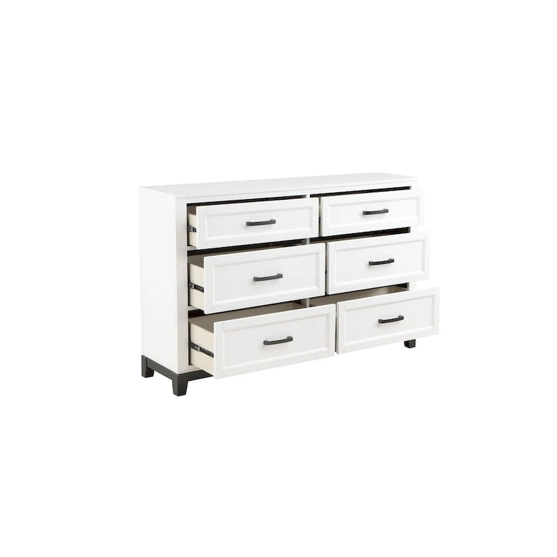Ensemble de chambre à coucher moderne Saratoga 3 pièces blanc avec plateforme de rangement