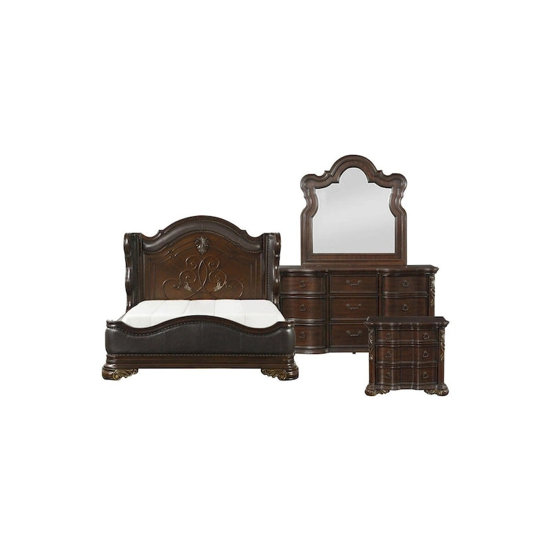 Ensemble de chambre à coucher traditionnel Helmer 6 pièces en merisier des Highlands
