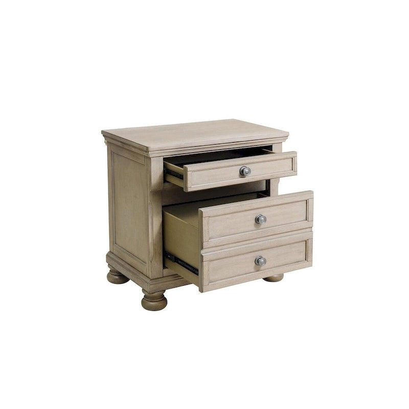 Ensemble de chambre à coucher moderne Donald 5 pièces gris avec plateforme de rangement et traîneau