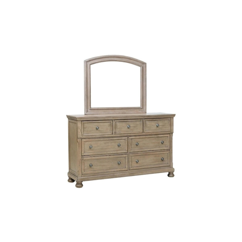 Ensemble de chambre à coucher moderne Donald 5 pièces gris avec plateforme de rangement et traîneau