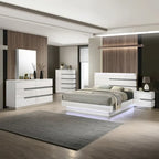 New Classic Furniture Corazon White 4-piece Bedroom Set with Nightstand