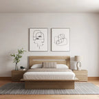 Ensemble de chambre à coucher Malibu 4 pièces avec lit, tête de lit et 2 tables de chevet