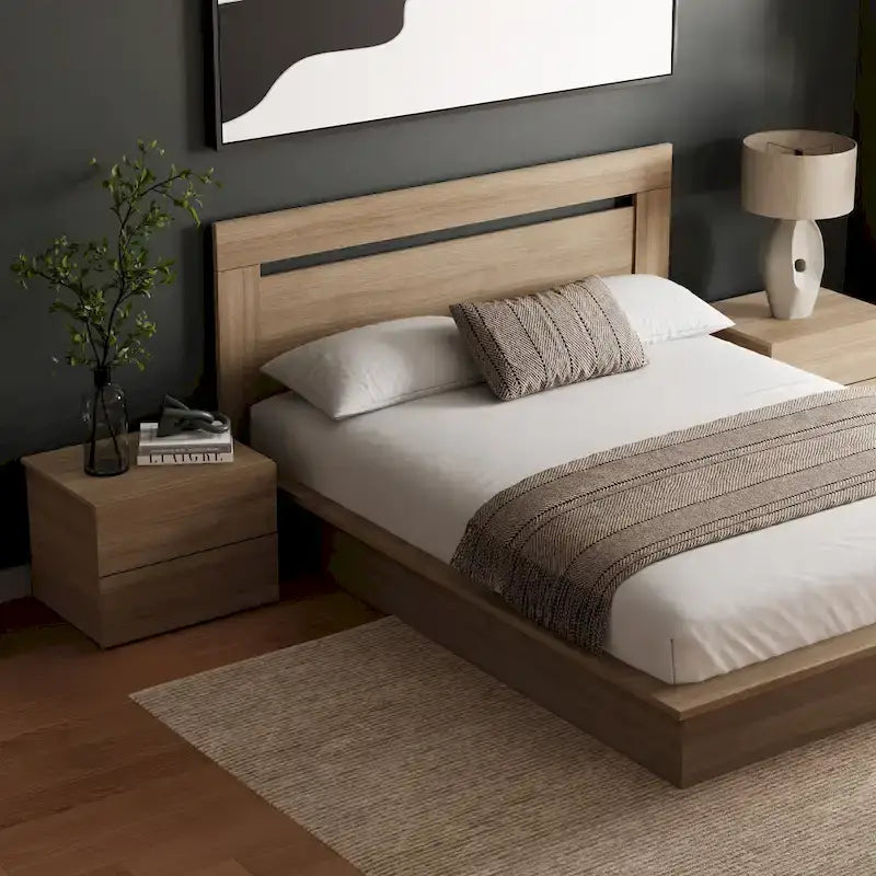 Ensemble de chambre à coucher Malibu 4 pièces avec lit, tête de lit et 2 tables de chevet