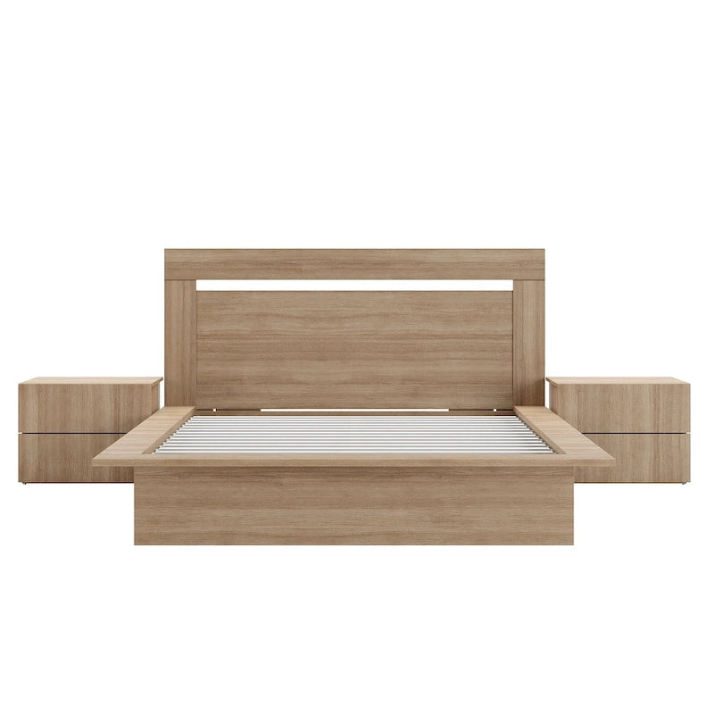 Ensemble de chambre à coucher Malibu 4 pièces avec lit, tête de lit et 2 tables de chevet