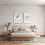 Ensemble de chambre à coucher Malibu 4 pièces avec lit, tête de lit et 2 tables de chevet