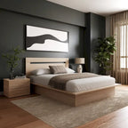 Ensemble de chambre à coucher Malibu 4 pièces avec lit, tête de lit et 2 tables de chevet