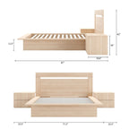 Ensemble de chambre à coucher Malibu 4 pièces avec lit, tête de lit et 2 tables de chevet