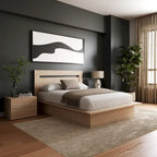 Ensemble de chambre à coucher Malibu 4 pièces avec lit, tête de lit et 2 tables de chevet