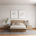 Ensemble de chambre à coucher Malibu 4 pièces avec lit, tête de lit et 2 tables de chevet