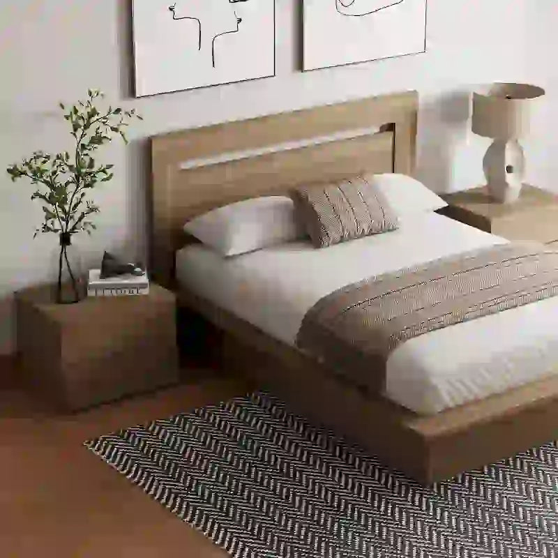 Ensemble de chambre à coucher Malibu 4 pièces avec lit, tête de lit et 2 tables de chevet