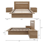 Ensemble de chambre à coucher Malibu 4 pièces avec lit, tête de lit et 2 tables de chevet