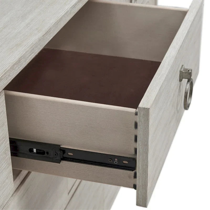 Ensemble de chambre à coucher 3 pièces Roundhill Furniture Mantalia en bois massif avec cadre en métal, comprenant un lit et deux tables de chevet, couleur champagne.