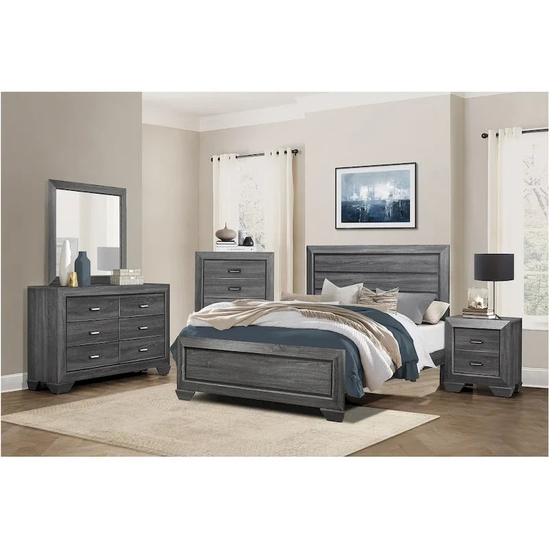 Ensemble de chambre à coucher moderne Valli 3 pièces gris