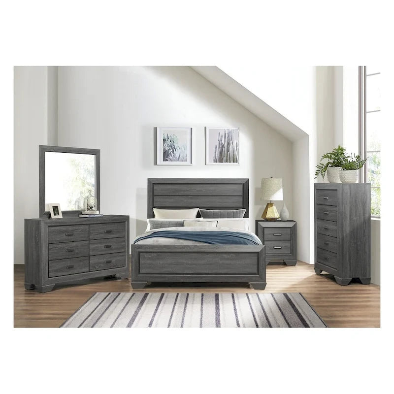 Ensemble de chambre à coucher moderne Valli 3 pièces gris