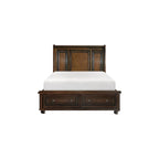 Ensemble de chambre à coucher Chelsey 4 pièces en cerisier brun traditionnel avec plateforme et rangement