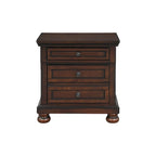 Ensemble de chambre à coucher Chelsey 4 pièces en cerisier brun traditionnel avec plateforme et rangement