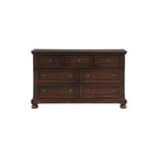 Ensemble de chambre à coucher Chelsey 4 pièces en cerisier brun traditionnel avec plateforme et rangement